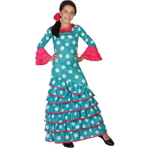 Costume Flamenco Blu e Rosa