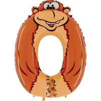 Palloncino Animalon gigante Numero 0 - Scimmia