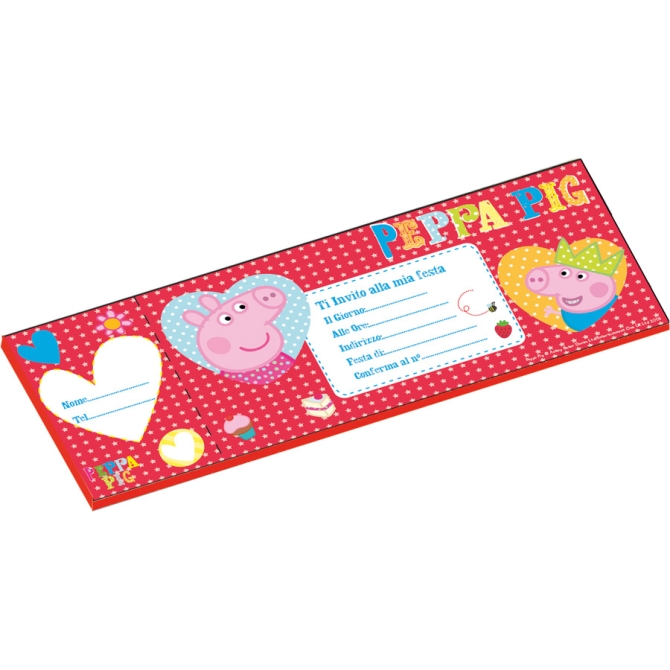 Carnet da 20 Inviti Peppa Pig 