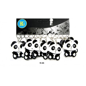 1 portachiavi Panda 2D (4,5 cm) - Gomma