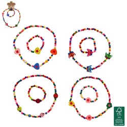 1 Set di gioielli in legno con collana e bracciale - 20 cm. n�1