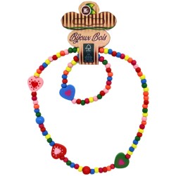 1 Set di gioielli in legno con collana e bracciale - 20 cm. n�2