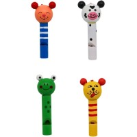 1 Fischietto in legno a forma di animale - 7 cm