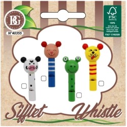 1 Fischietto in legno a forma di animale - 7 cm. n�2