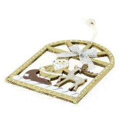 Addobbo Natalizio Finesta Dorata (7, 5 cm) - Legno. n°1