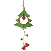 Addobbo Natalizio Grande Albero di Natale con Campanellini (16 cm) - Metallo