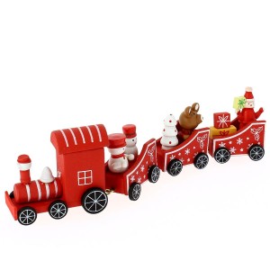 Decorazione da Tavolo Piccolo Treno Rosso (20 x 5 cm) - Legno