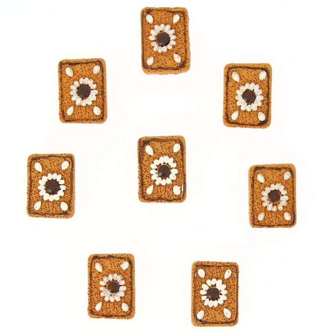 8 Adesivi Mini Biscotti (3 cm) - Resina 