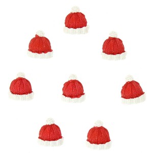 8 Mini Adesivi Tappi di Natale (2,5 cm) - Resina