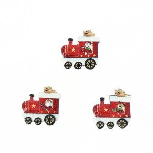 18 Mini Adesivi Treno Rosso e Renna (2 cm) - Resina