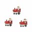 18 Mini Adesivi Treno Rosso e Renna (2 cm) - Resina