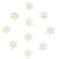 10 Mini Glitter Fiocchi Mini Adesivi Bianchi (3 cm) - Resina