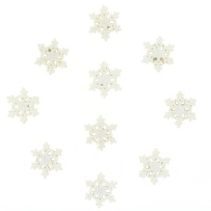 10 Mini Glitter Fiocchi Mini Adesivi Bianchi (3 cm) - Resina