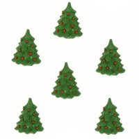 6 Mini Adesivi Albero di Natale (3,5 cm) - Resina