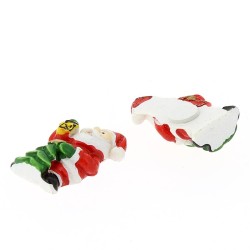 6 Mini Babbo Natale adesivi (3 cm) - Resina. n°1