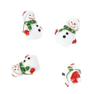 4 Mini pupazzi di neve decorativi Mini (3 cm) - Resina