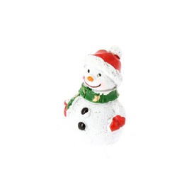 4 Mini pupazzi di neve decorativi Mini (3 cm) - Resina. n1