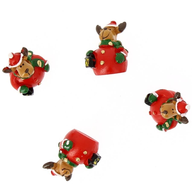 4 Mini renne decorative (3 cm) - Resina 
