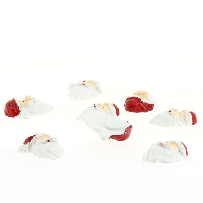 8 Babbo Natale - Adesivi (3, 5 cm) - Resina 