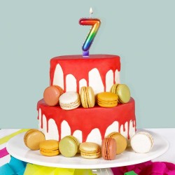 Candela Arcobaleno Numero 2 (8 cm) - Effetto Palloncino. n1