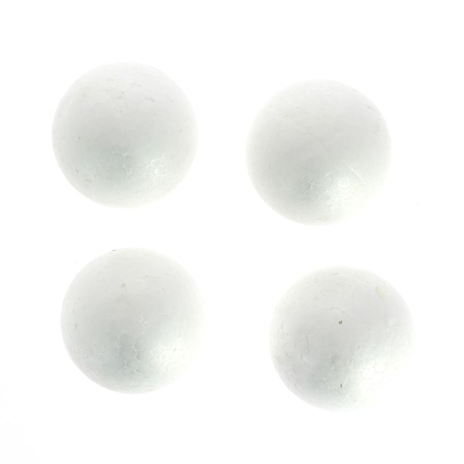 4 Palline di Polistirolo Bianco (5, 5 cm) 
