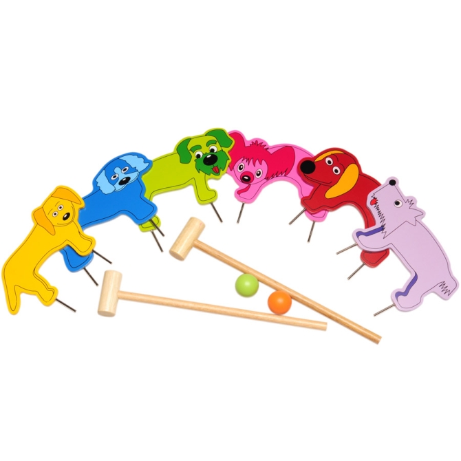 Gioco Cricket con Cagnolini in Legno 