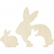 Doppio Puzzle da decorare Coniglio (10 cm) - Legno