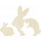 Doppio Puzzle da decorare Coniglio (10 cm) - Legno images:#0