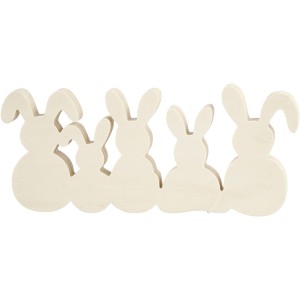 5 Coniglietti da Decorare (30 cm) - Legno