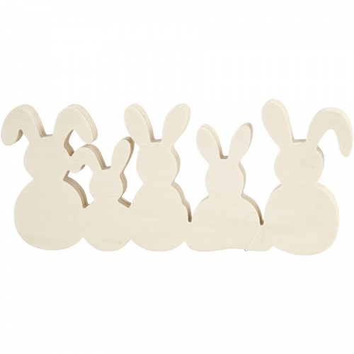 5 Coniglietti da Decorare (30 cm) - Legno 