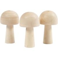 3 funghi in legno