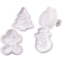 4 tagliabiscotti con timbri - Natale