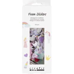 Lot de 150 Autocollants en Mousse � Coeurs,  Licornes et Princesses. n�1
