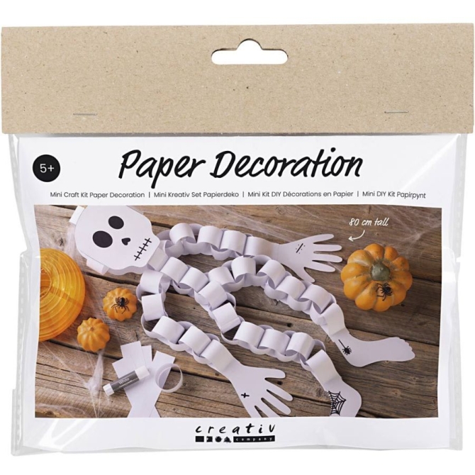 Mini kit fai da te di decorazioni di carta - Scheletro di Halloween 