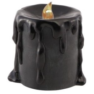Piccola Candela LED Nera in Resina � 9,5 cm