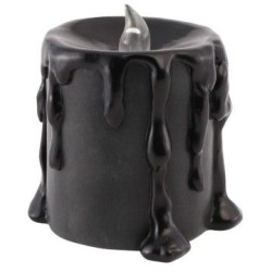 Piccola Candela LED Nera in Resina � 9, 5 cm. n�1