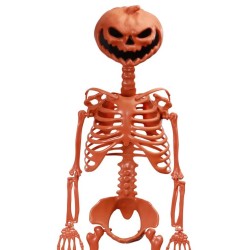 Scheletro Snodabile con Testa di Zucca Arancione � Summerween � 1 m. n�1