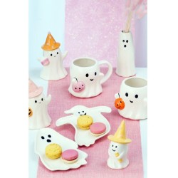 1 Piatto Decorativo Fantasma in Ceramica Summerween - 20 cm. n�2