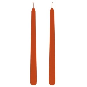 Set di 2 Candele Flambeau Arancione Terra di Siena