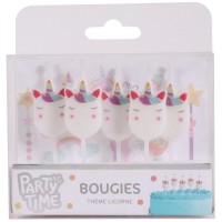 5 mini Candeline Unicorno (7 cm)