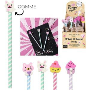 Matita Kawaii divertente con gomma