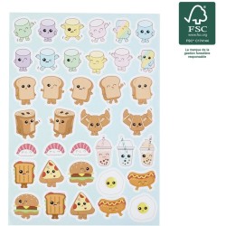 5 fogli di divertenti adesivi Kawaii. n�2