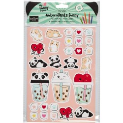 5 fogli di divertenti adesivi Kawaii. n�5