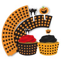 Kit 12 Wrapper e Decorazioni per cupcake Halloween