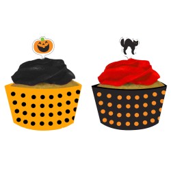 Kit 12 Wrapper e Decorazioni per cupcake Halloween. n1