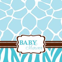 16 Tovaglioli Baby Safari Blu