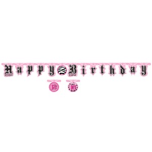 Ghirlanda lettere Happy Birthday Girly Fashion