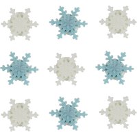 9 Fiocchi di Neve di zucchero Bianco/Blu