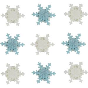 9 Fiocchi di Neve di zucchero Bianco/Blu