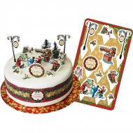 11 Decorazioni per Torte Villaggio di Natale Retr